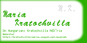 maria kratochvilla business card